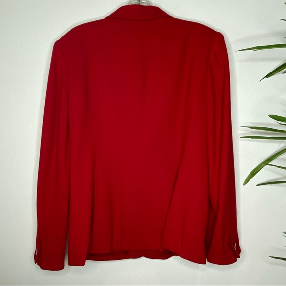 Jones New York || 100% Wool Fully Lined Red Blazer ONLY; Size 8 - Picture 5 of 10
